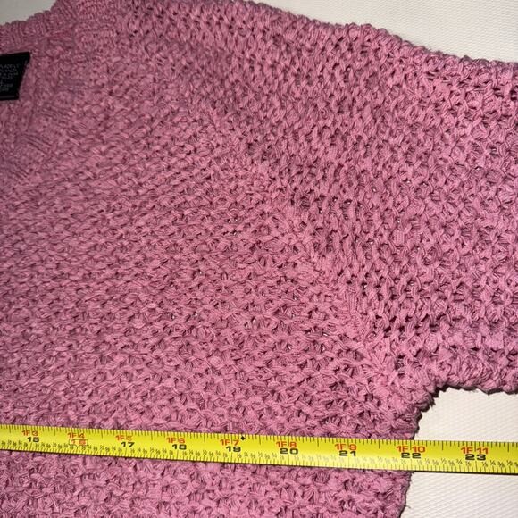 Preswick & Moore Rose Pink Loose Weave V-Neck Sweater -Large - Picture 4 of 5